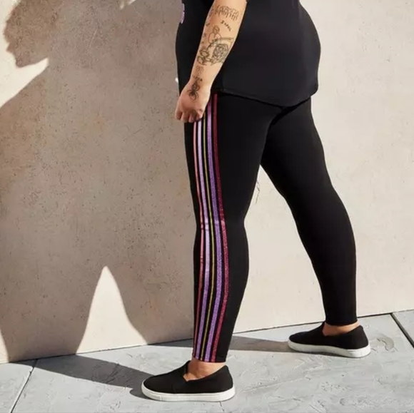 Torrid Premium Leggings - Multicolor Side Strip Black - Picture 7 of 8